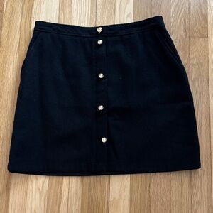 Elegant Black Button-Up Skirt
